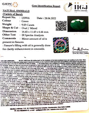 9.03/CT Natural Panna Stone with Govt. Lab Certified (4551)